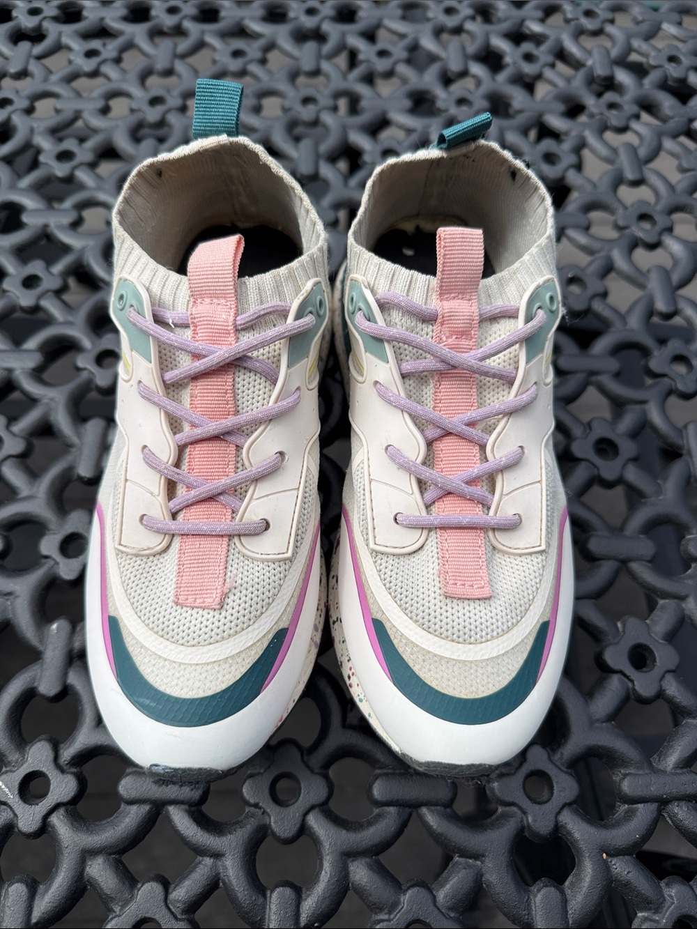 Zara Girls Pastel Speckled Chunky Sneakers - Multicolor Accents
